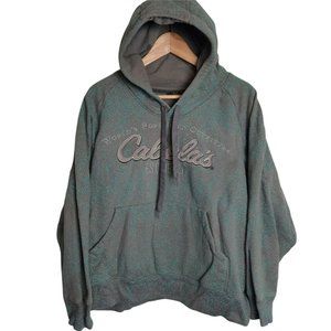CABELAS Outdoor Supply Hunting Fishing Mens Gray Sweatshirt Pullover Hoodie XL